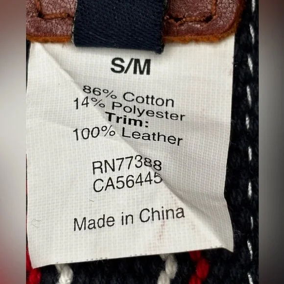 J Crew Unisex Ajustable Canvas Belt Navy Blue Red White S/M Preppy Patriotic - Picture 5 of 5